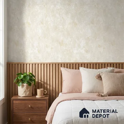 ST021037 | Cream Mottled Stone PVC Patterned Wallpaper - 10.05 Meter x 20.86 Inches, 57.33 Sq. Ft. (Min. 15% Wastage)