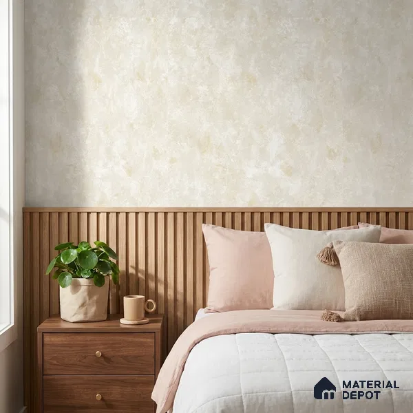 ST021037 | Cream Mottled Stone PVC Patterned Wallpaper - 10.05 Meter x 20.86 Inches, 57.33 Sq. Ft. (Min. 15% Wastage)