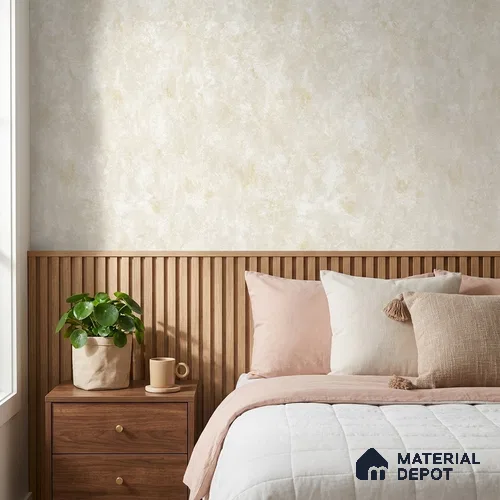 ST021037 | Cream Mottled Stone PVC Patterned Wallpaper - 10.05 Meter x 20.86 Inches, 57.33 Sq. Ft. (Min. 15% Wastage)