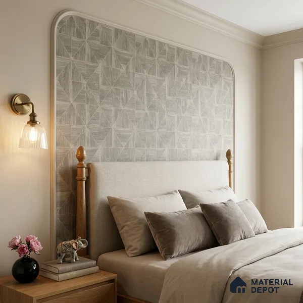 ST021061 | Beige Parquet Wood PVC Geometric Wallpaper - 10.05 Meter x 20.86 Inches, 57.33 Sq. Ft. (Min. 15% Wastage)