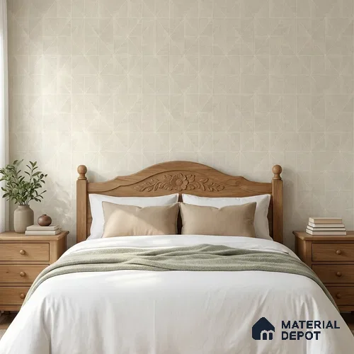 ST021055 | Cream Parquet Wood PVC Geometric Wallpaper - 10.05 Meter x 20.86 Inches, 57.33 Sq. Ft. (Min. 15% Wastage)
