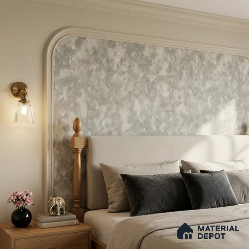 ST021080 | Grey Mosaic Texture PVC Geometric Wallpaper - 10.05 Meter x 20.86 Inches, 57.33 Sq. Ft. (Min. 15% Wastage)