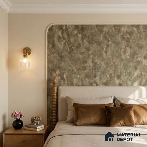 ST021084 | Brown Grey Diamond Mosaic Texture PVC Patterned Wallpaper - 10.05 Meter x 20.86 Inches, 57.33 Sq. Ft. (Min. 15% Wastage)