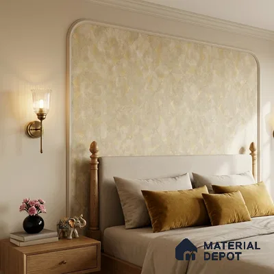 ST021068 | Pale Gold Diamond Mosaic Texture PVC Patterned Wallpaper - 10.05 Meter x 20.86 Inches, 57.33 Sq. Ft. (Min. 15% Wastage)