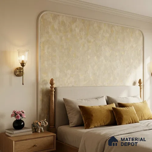 ST021068 | Pale Gold Diamond Mosaic Texture PVC Patterned Wallpaper - 10.05 Meter x 20.86 Inches, 57.33 Sq. Ft. (Min. 15% Wastage)