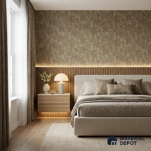 ST021070 | Brown Tan Mottled Plaster PVC Patterned Wallpaper - 10.05 Meter x 20.86 Inches, 57.33 Sq. Ft. (Min. 15% Wastage)
