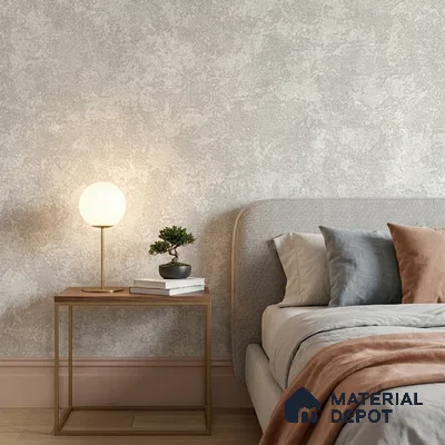 ST021079 | Greige Cloudy Plaster PVC Patterned Wallpaper - 10.05 Meter x 20.86 Inches, 57.33 Sq. Ft. (Min. 15% Wastage)