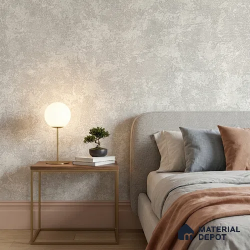 ST021079 | Greige Cloudy Plaster PVC Patterned Wallpaper - 10.05 Meter x 20.86 Inches, 57.33 Sq. Ft. (Min. 15% Wastage)