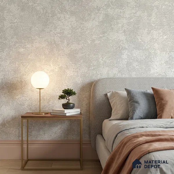 ST021079 | Greige Cloudy Plaster PVC Patterned Wallpaper - 10.05 Meter x 20.86 Inches, 57.33 Sq. Ft. (Min. 15% Wastage)