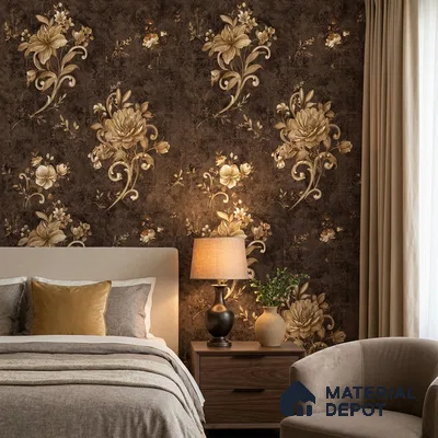 1101 | 10 Meter x 21 Inches Florals Look Wallpaper - 57.37 Sq. Ft. | Minimum 15% wastage during installation