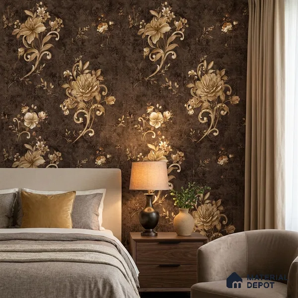 1101 | 10 Meter x 21 Inches Florals Look Wallpaper - 57.37 Sq. Ft. | Minimum 15% wastage during installation