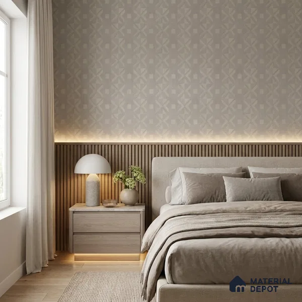 AMBL23435 | 10 Meter x 21 Inches Patterned Look Wallpaper - 57.05 Sq. Ft. | Minimum 15% wastage during installation