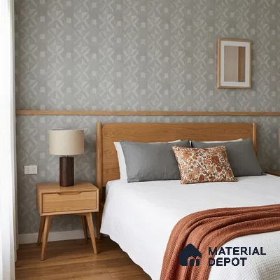 AMBL23436 | Silver Grey Cross Diamond Patterned Wallpaper - 10 Meter x 21 Inches, 57.05 Sq. Ft. (Min. 15% Wastage)