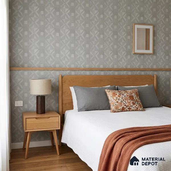 AMBL23436 | Silver Grey Cross Diamond Patterned Wallpaper - 10 Meter x 21 Inches, 57.05 Sq. Ft. (Min. 15% Wastage)