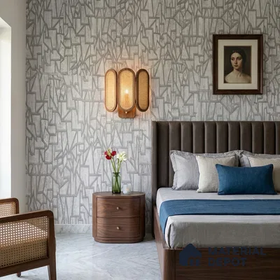 AMBL23444 | Light Grey Fractured Lines Geometric Wallpaper - 10 Meter x 21 Inches, 57.05 Sq. Ft. (Min. 15% Wastage)