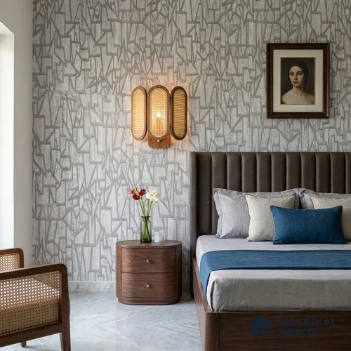 AMBL23444 | 10 Meter x 21 Inches Geometric Look Wallpaper - 57.05 Sq. Ft. | Minimum 15% wastage during installation