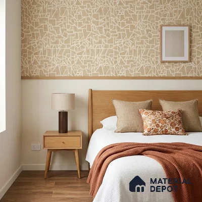 AMBL23446 | 10 Meter x 21 Inches Geometric Look Wallpaper - 57.05 Sq. Ft. | Minimum 15% wastage during installation