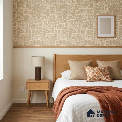 AMBL23446 | 10 Meter x 21 Inches Geometric Look Wallpaper - 57.05 Sq. Ft. | Minimum 15% wastage during installation
