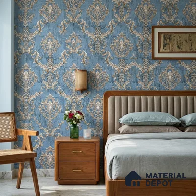 FE504-3 | 10 Meter x 21 Inch PVC Damask Look Wallpaper - 57 Sq. Ft. | Minimum 15% wastage during installation