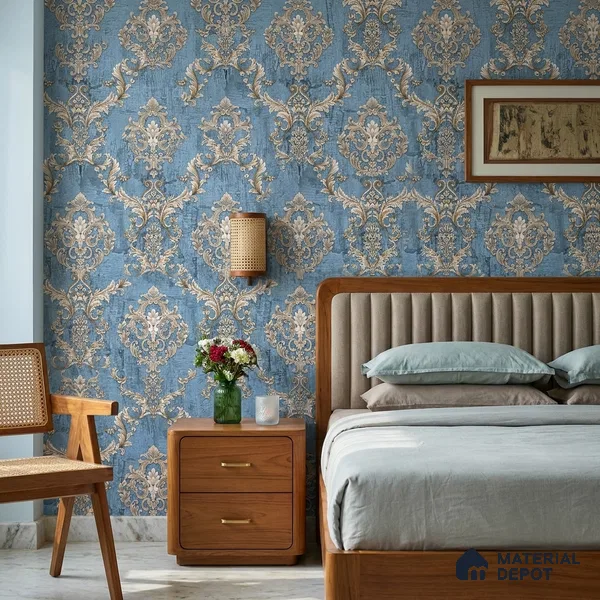 FE504-3 | 10 Meter x 21 Inch PVC Damask Look Wallpaper - 57 Sq. Ft. | Minimum 15% wastage during installation