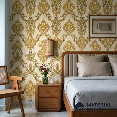 FE504-2 | 10 Meter x 21 Inch PVC Damask Look Wallpaper - 57 Sq. Ft. | Minimum 15% wastage during installation