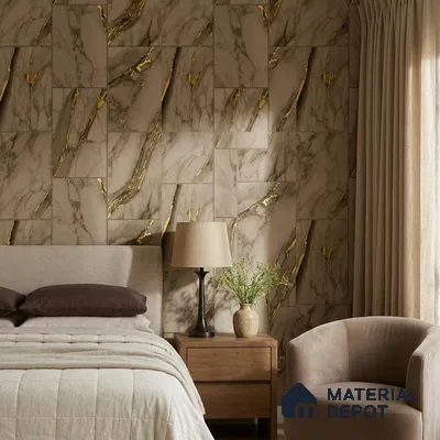 FE503-3 | 10 Meter x 21 Inch PVC Marble Look Wallpaper - 57 Sq. Ft. | Minimum 10% wastage during installation