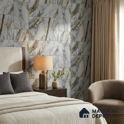 FE503-4 | 10 Meter x 21 Inch PVC Marble Look Wallpaper - 57 Sq. Ft. | Minimum 10% wastage during installation