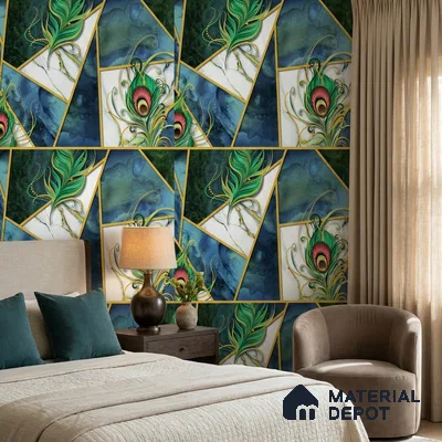 FE509-2 | 10 Meter x 21 Inch PVC Geometric Look Wallpaper - 57 Sq. Ft. | Minimum 15% wastage during installation