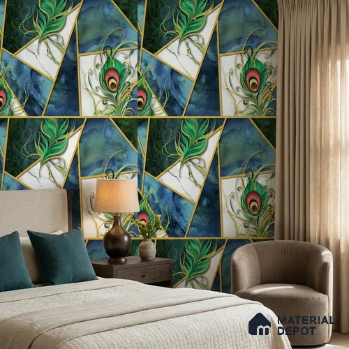 FE509-2 | 10 Meter x 21 Inch PVC Geometric Look Wallpaper - 57 Sq. Ft. | Minimum 15% wastage during installation
