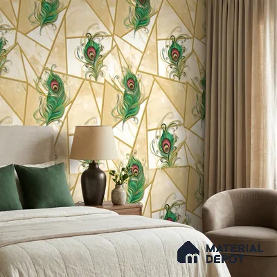 FE509-1 | 10 Meter x 21 Inch PVC Geometric Look Wallpaper - 57 Sq. Ft. | Minimum 15% wastage during installation