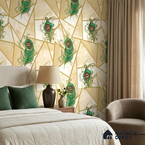 FE509-1 | 10 Meter x 21 Inch PVC Geometric Look Wallpaper - 57 Sq. Ft. | Minimum 15% wastage during installation
