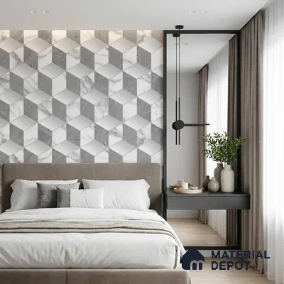 FE510-3 | 10 Meter x 21 Inch PVC Geometric Look Wallpaper - 57 Sq. Ft. | Minimum 15% wastage during installation