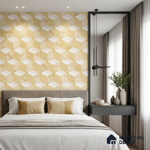 FE510-4 | 10 Meter x 21 Inch PVC Geometric Look Wallpaper - 57 Sq. Ft. | Minimum 15% wastage during installation
