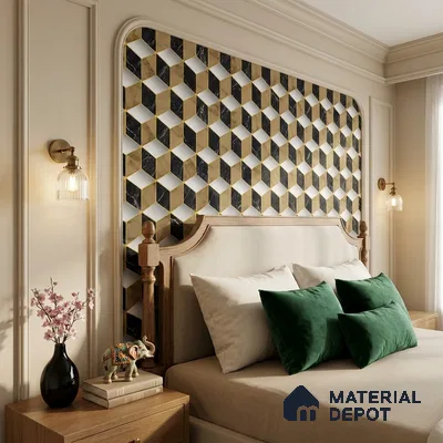 FE510-5 | 10 Meter x 21 Inch PVC Geometric Look Wallpaper - 57 Sq. Ft. | Minimum 15% wastage during installation