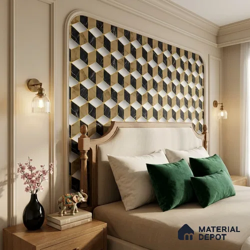 FE510-5 | 10 Meter x 21 Inch PVC Geometric Look Wallpaper - 57 Sq. Ft. | Minimum 15% wastage during installation