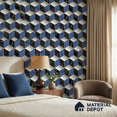 FE510-6 | 10 Meter x 21 Inch PVC Geometric Look Wallpaper - 57 Sq. Ft. | Minimum 15% wastage during installation