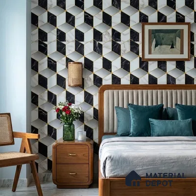 FE510-1 | 10 Meter x 21 Inch PVC Geometric Look Wallpaper - 57 Sq. Ft. | Minimum 15% wastage during installation