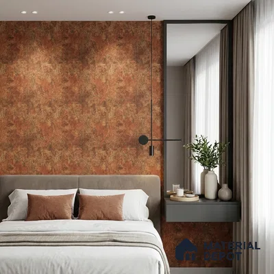 FE512-4 | Orange Corroded Metal PVC Textured Wallpaper - 10 Meter x 21 Inch, 57 Sq. Ft. (Min. 15% Wastage)