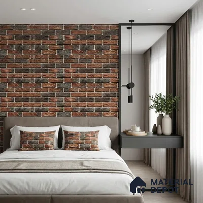 FE513-1 | 10 Meter x 21 Inch PVC Brick Look Wallpaper - 57 Sq. Ft. | Minimum 15% wastage during installation
