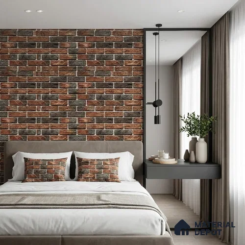 FE513-1 | 10 Meter x 21 Inch PVC Brick Look Wallpaper - 57 Sq. Ft. | Minimum 15% wastage during installation