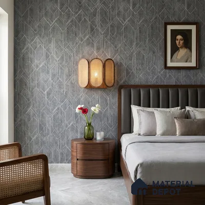 AMBL23403 | 10 Meter x 21 Inches Geometric Look Wallpaper - 57.05 Sq. Ft. | Minimum 15% wastage during installation