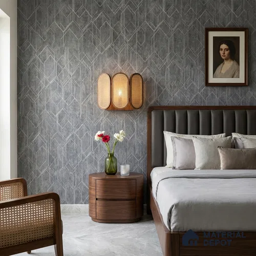 AMBL23403 | 10 Meter x 21 Inches Geometric Look Wallpaper - 57.05 Sq. Ft. | Minimum 15% wastage during installation