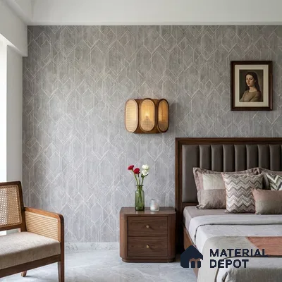 AMBL23405 | Taupe Grey Diamond Panel Geometric Wallpaper - 10 Meter x 21 Inches, 57.05 Sq. Ft. (Min. 15% Wastage)