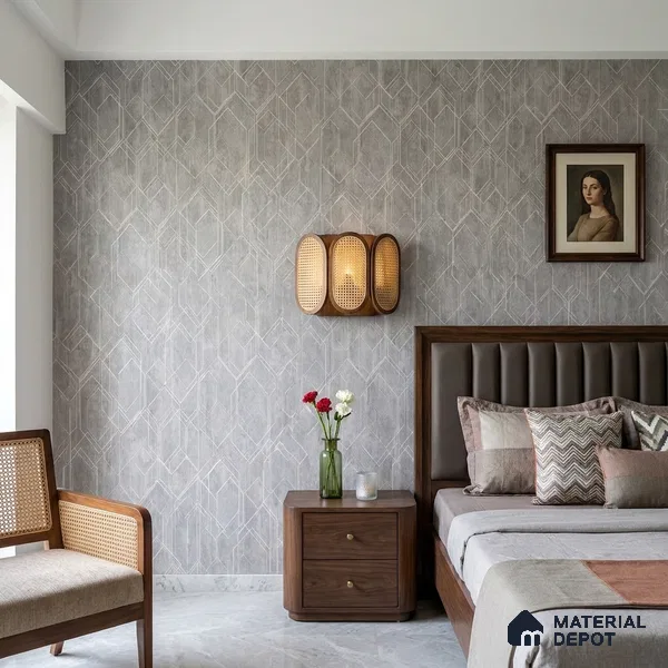 AMBL23405 | Taupe Grey Diamond Panel Geometric Wallpaper - 10 Meter x 21 Inches, 57.05 Sq. Ft. (Min. 15% Wastage)