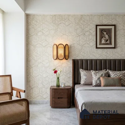 AMBL23407 | 10 Meter x 21 Inches Geometric Look Wallpaper - 57.05 Sq. Ft. | Minimum 15% wastage during installation