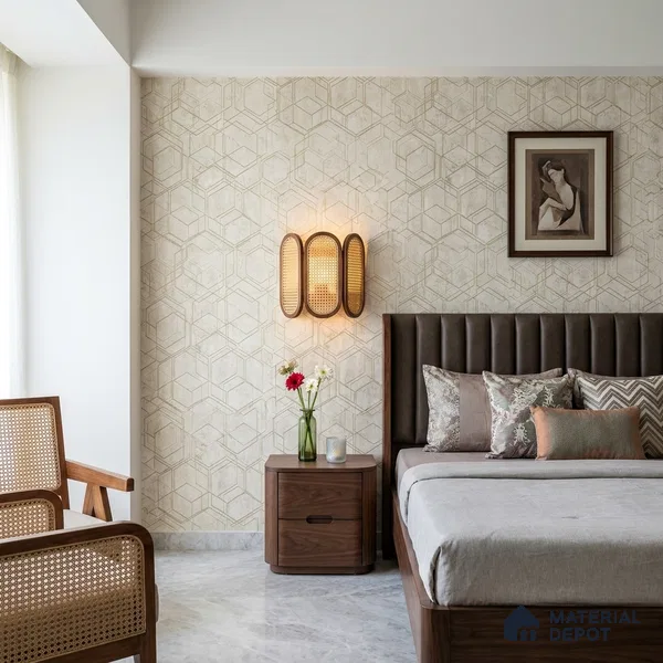 AMBL23407 | 10 Meter x 21 Inches Geometric Look Wallpaper - 57.05 Sq. Ft. | Minimum 15% wastage during installation