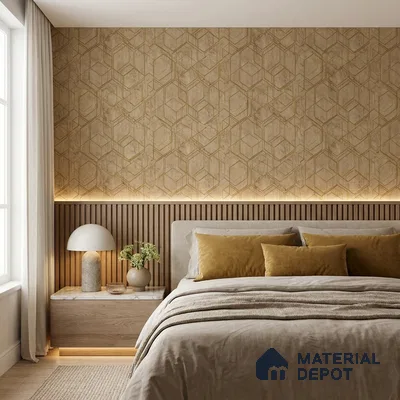 AMBL23413 | 10 Meter x 21 Inches Geometric Look Wallpaper - 57.05 Sq. Ft. | Minimum 15% wastage during installation