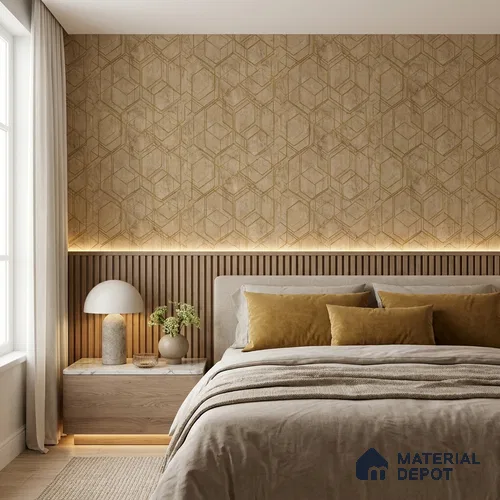 AMBL23413 | 10 Meter x 21 Inches Geometric Look Wallpaper - 57.05 Sq. Ft. | Minimum 15% wastage during installation