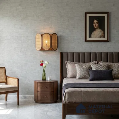 AMBL23422 | Grey Horizontal Streaks Textured Wallpaper - 10 Meter x 21 Inches, 57.05 Sq. Ft. (Min. 15% Wastage)