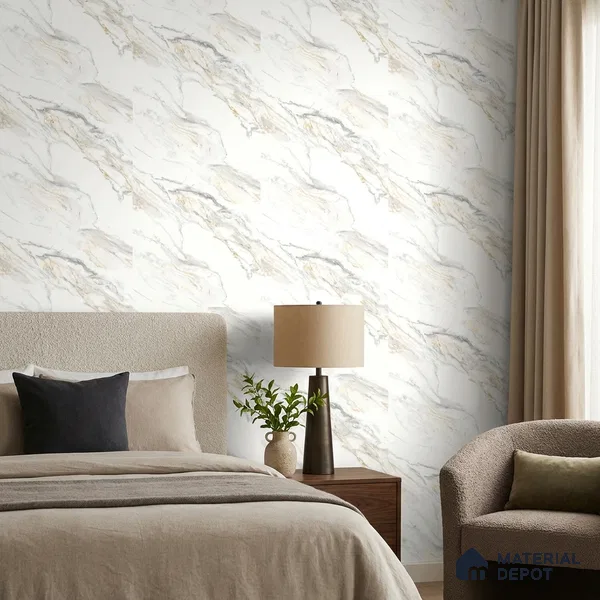 85111-1 | 5 Meter x 42 Inch PVC Marble Look Wallpaper - 57 Sq. Ft. | Minimum 10% wastage during installation